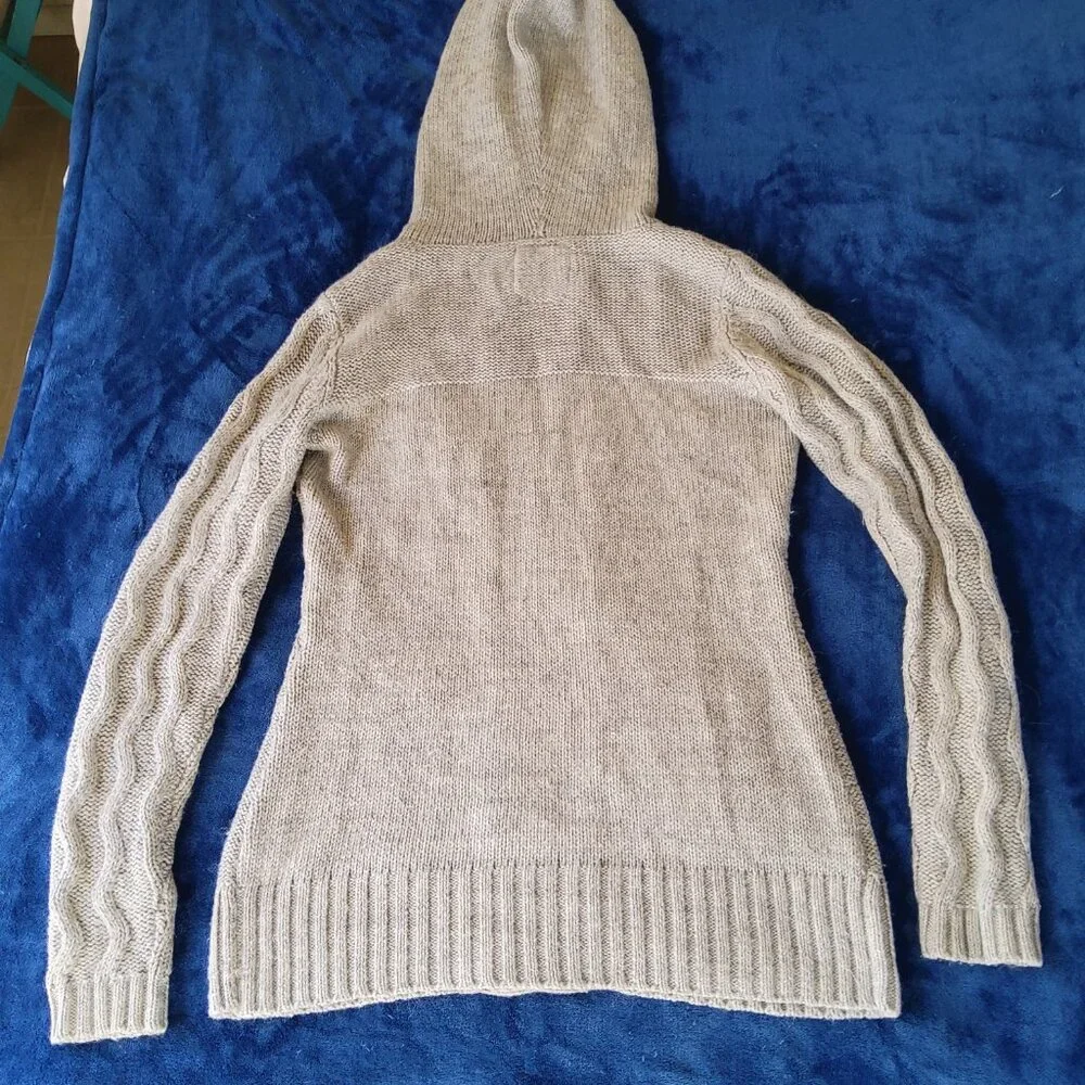 Chunky Cable Knit Hooded Cardigan Preppy Academia Cozy Fairy Grunge Sweater